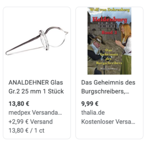 Analdehner Glas Gr. 2 25mm & Das Geheimnis des Burgschreibers
